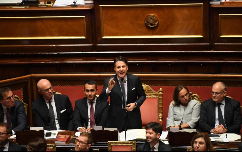 Durante su intervención en el Senado, el primer ministro italiano, Giuseppe Conte criticó la 