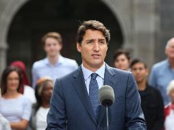 Justin Trudeau anunció hoy en Ottawa el comienzo de la campaña rumbo a las elecciones en las que busca conseguir un segundo mandato. AFP/D. Chan