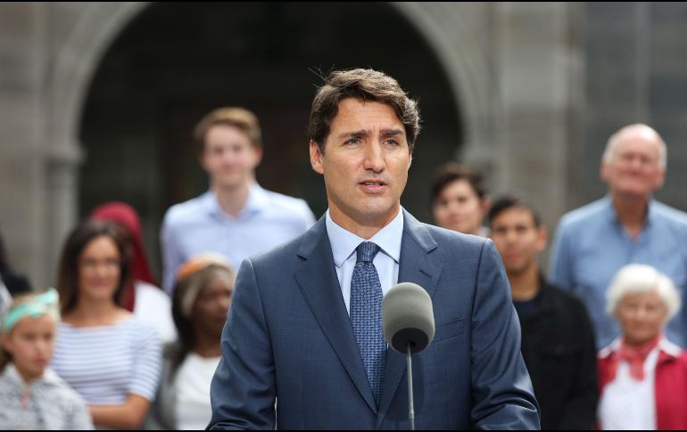 Justin Trudeau anunció hoy en Ottawa el comienzo de la campaña rumbo a las elecciones en las que busca conseguir un segundo mandato. AFP/D. Chan
