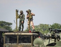 Miembros de las Fuerzas Armadas Bolivarianas de Venezuela durante los ejercicios militares en La Fría, en la frontera con Colombia, el 10 de septiembre. EFE/ARCHIVO
