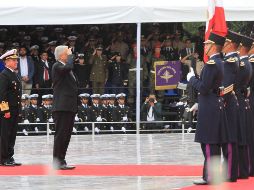 El Mandatario estuvo acompañado por integrantes del gabinete y titulares de los poderes Legislativo y Judicial. NTX/J. Lira