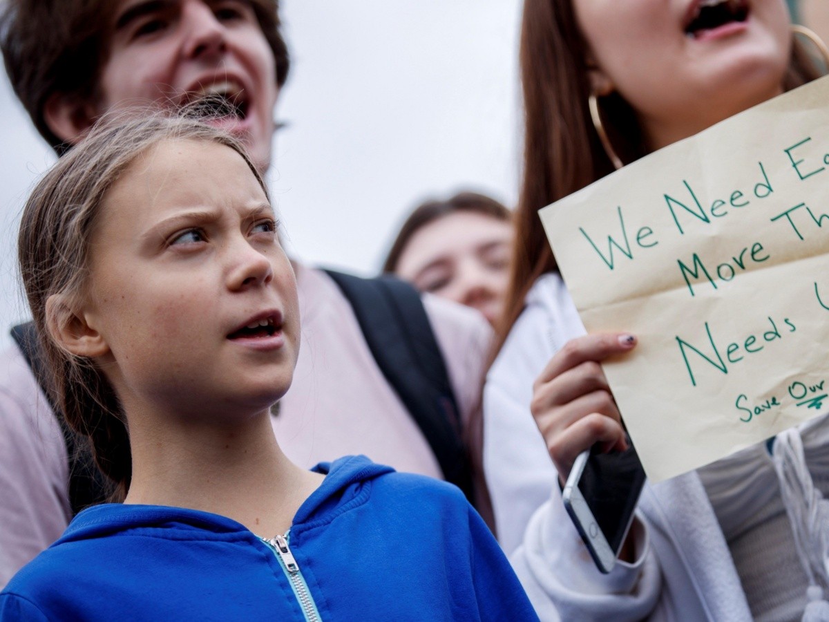  La activista Greta Thunberg encabeza mitin frente a la Casa Blanca