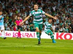 Julio César Furch anota los dos goles del cuadro albiverde. TWITTER / @ClubSantos