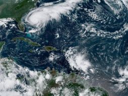 Imagen satelital tomada esta mañana donde se muestra el huracán 