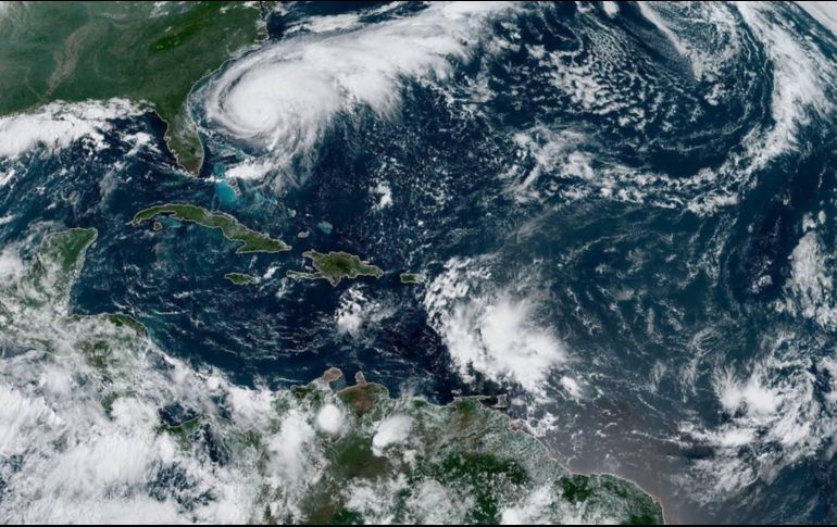 Imagen satelital tomada esta mañana donde se muestra el huracán 
