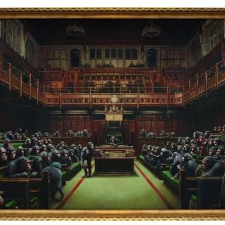 Alistan subasta de polémica obra de Banksy