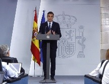 El presidente del Gobierno en Funciones, Pedro Sánchez, durante la rueda de prensa que ofrece hoy martes en el palacio de La Moncloa tras la audiencia con el rey Felipe VI. EFE/B. Sánchez