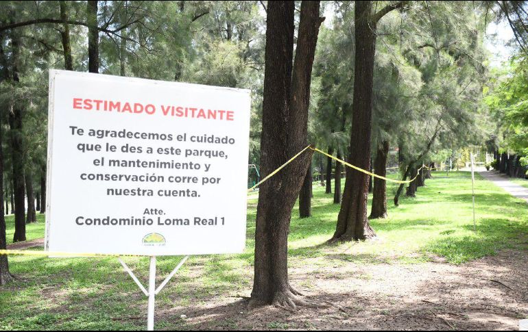Por lo ocurrido, se acordonó la periferia del parque y se colocaron señales de precaución. ESPECIAL / Gobierno de Zapopan