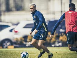 Nicolás Benedetti, durante la última práctica del equipo. ESPECIAL / CLUB AMÉRICA