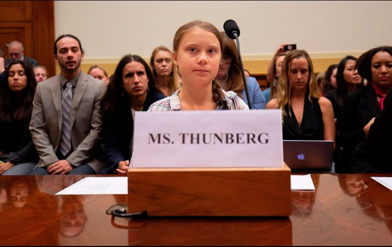 Greta Thunberg habló ante una sesión conjunta de dos comités de la Cámara Baja estadounidense en Washington, D.C. AFP/A. Pike