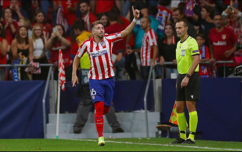 Herrera tuvo sus primeros minutos con el Atlético en un partido oficial. EFE / E. Naranjo