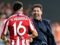Simeone explotó de euforia en el gol de Herrera. TWITTER / @Atleti