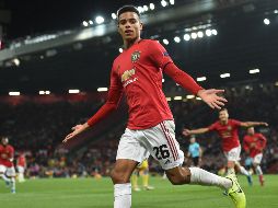 Mason Greenwood se convirtió en el jugador más joven del Manchester United en anotar en competencias europeas. AFP / O. Scarff