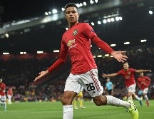 Mason Greenwood se convirtió en el jugador más joven del Manchester United en anotar en competencias europeas. AFP / O. Scarff