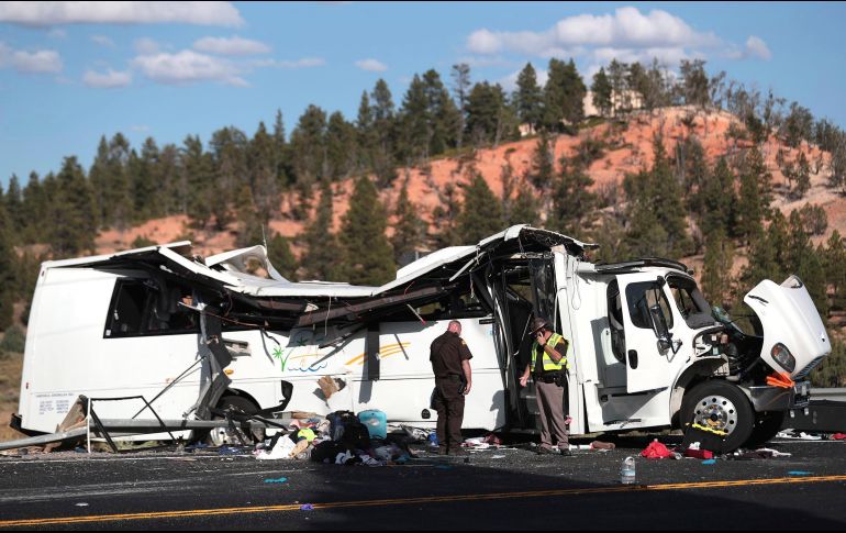 Las autoridades publicaron fotos de la unidad completamente destrozada tras estrellarse. AP/S. Heaps-The Deseret News