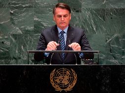 Bolsonaro, por una tradición de la ONU que le reserva a Brasil el primer discurso de la Asamblea General, inauguró la fase de debates. AFP/J. Eisele