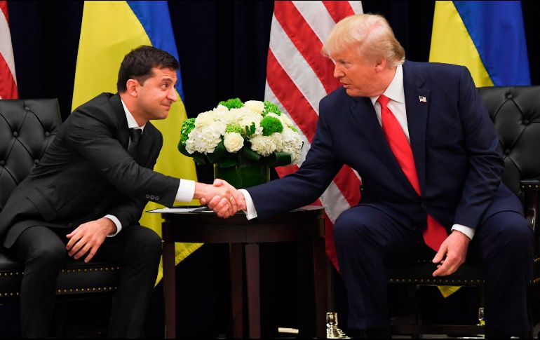 Vladimir Zelenski y Donald Trump, ayer en Nueva York. AFP/S. Loeb