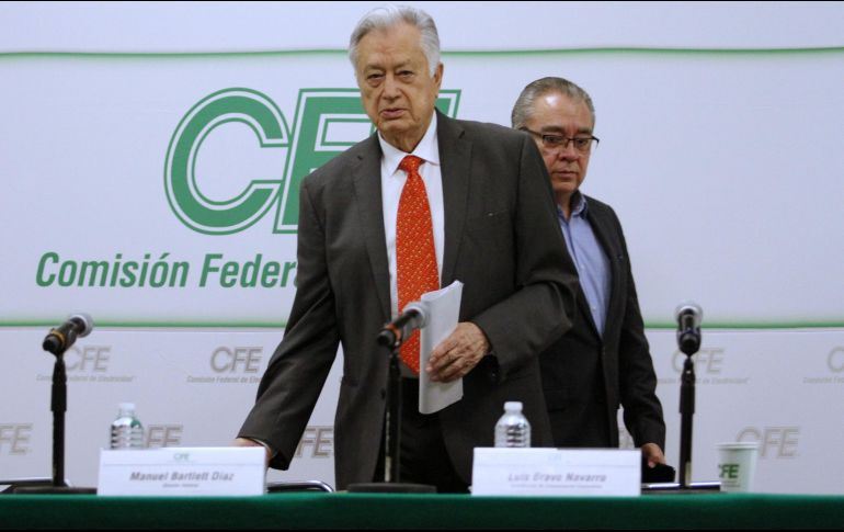 La Coordinación de Comunicación Corporativa de la CFE ofreció una conferencia de prensa, la cual fue encabezada por el director Manuel Bartlett Díaz. NTX/R. Solís