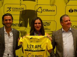 Ramón Neme, Ana Guevara y Norman Hagemeister anunciaron el evento. NOTIMEX/E. Álvarez