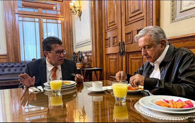 El líder de la bancada de Morena en el Senado afirma que conversaron sobre temas de la agenda legislativa. TWITTER / @RicardoMonrealA