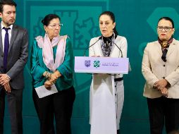 La jefa de Gobierno Claudia Sheinbaum encabezó la conferencia de prensa donde se dieron detalles de la marcha del día de mañana. NTX/J. Lira