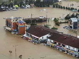 Una zona inundada tras el paso del tifón en Gangneung.  AFP/YONHAP