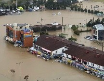 Una zona inundada tras el paso del tifón en Gangneung.  AFP/YONHAP