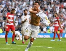 El colombiano, quien entró por Gareth Bale, se sacó la camiseta para festejar el tanto en el estadio Santiago Bernabéu. AFP / P. P. Marcou
