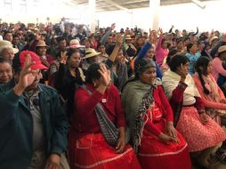 Aspecto de la asamblea en San Felipe del Progreso, Estado de México, realizada este fin de semana. TWITTER@MZavalaEdoMex