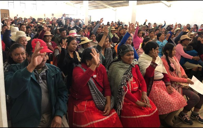 Aspecto de la asamblea en San Felipe del Progreso, Estado de México, realizada este fin de semana. TWITTER@MZavalaEdoMex