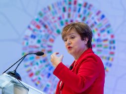 Kristalina Georgieva dio su primer discurso al frente del Fondo Monetario Internacional en Washington, Estados Unidos. EFE/E. Lesser