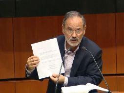 Gustavo Madero leyó el texto de la carta renuncia del ministro y dijo que no tiene fecha ni causas. YOUTIBE/Senado de México