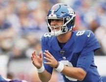 Daniel Jones hará su cuarta aparición como titular en la temporada en lugar de un Eli Manning que le arrebató dos Super Bowls a los Patriots. AFP
