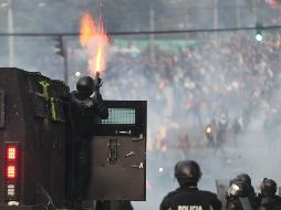 Los manifestantes piden que se derogue el aumento a los combustibles. EFE/J. Jácome