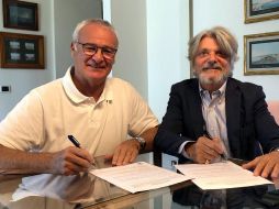 Sampdoria informó que Ranieri, firmó un contrato hasta el final de la próxima temporada.TWITTER / @sampdoria