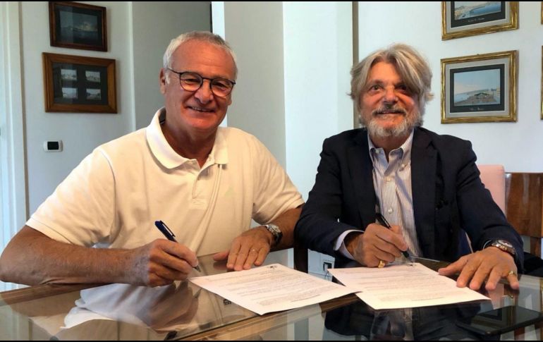 Sampdoria informó que Ranieri, firmó un contrato hasta el final de la próxima temporada.TWITTER / @sampdoria