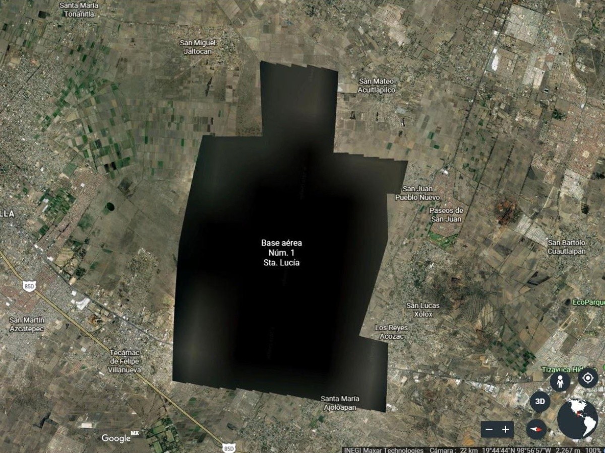  Bloquean imágenes satelitales de aeropuerto de Santa Lucía