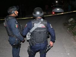 Policías estatales resguardan el sitio. EFE/F. Meza