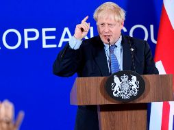 Boris Johnson habla en una rueda de prensa durante la cumbre europea que se celebra en Bruselas. AFP/J. Thys