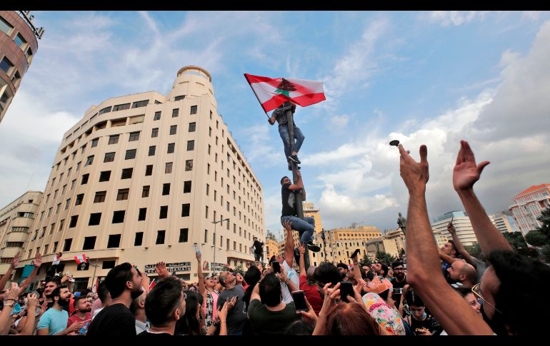 Manifestación en el centro de la capital libanesa. AFP/A. Amro