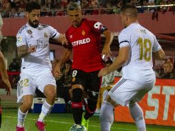 El Real Madrid jugó el último cuarto de hora con un jugador menos por la expulsión de Álvaro Odriozola. AP/F. Ubilla