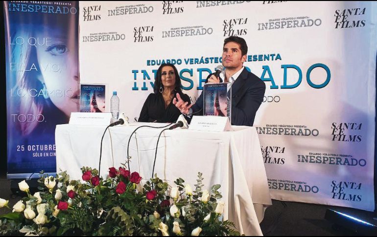 Eduardo Verástegui recorrerá nuestro país para compartir un crudo testimonio; en la presentación estuvo acompañado por la diputada Geraldina Herrera. EL INFORMADOR / N. Gutiérrez
