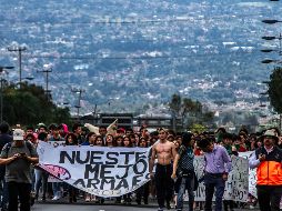 Los estudiantes marcharon hacia la torre de Rectoría de la UNAM. NOTIMEX/E. Álvarez
