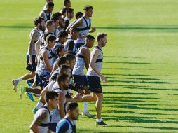 Los jugadores del Puerto durante la sesión matutina de entrenamiento. IMAGO7