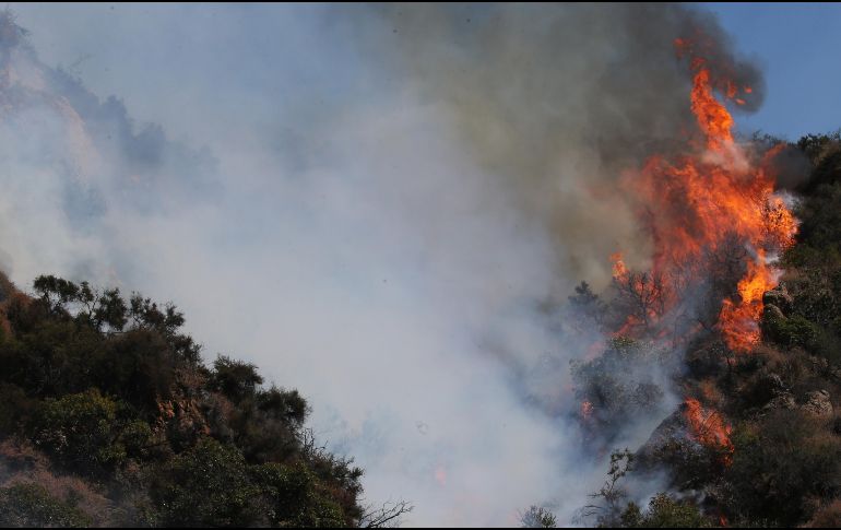 Una enorme porción de California está bajo un alto riesgo de incendio debido a vientos impredecibles y altas temperaturas. AFP/M. Tama-Getty Images