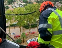 El desborde de ríos inundó Béziers y sus alrededores, lo que forzó la evacuación de docenas de personas. AFP / Seguridad Civil