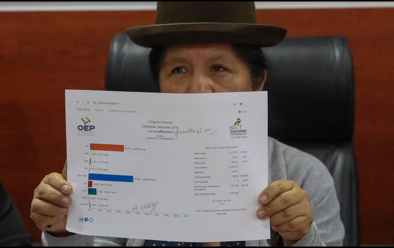 El Tribunal también confirmó los 10 puntos de ventaja que el presidente Evo Morales obtuvo sobre su rival, lo que le permitiría evitar una segunda vuelta. EFE/M. Alipaz