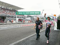 Sergio Pérez cree que la estrategia que implementará el equipo le será útil para poder terminar hoy entre los 10 primeros en el Hermanos Rodríguez. RACING POINT / S. Tee