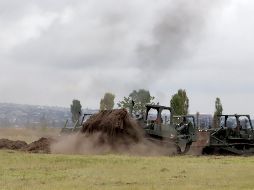 El Presidente muestra un video con el avance en la obra a cargo de la Sedena, 10 días después de que tras un conflicto legal su gobierno pudo comenzar con la obra. NTX / ARCHIVO