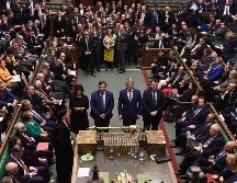 La sesión de hoy en la Cámara de los Comunes en Londres. La Cámara de los Lores aún debe ratificar el texto el miércoles. EFE/Parlamento del Reino Unido/J. Taylor